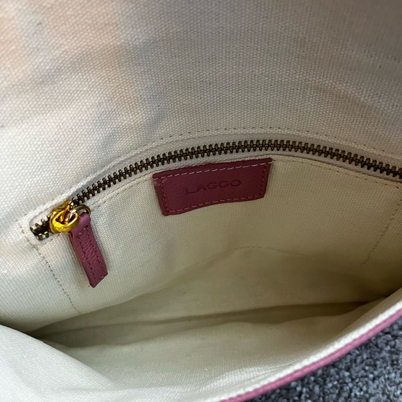 Pink Pebbled Leather Laggo Envelope Clutch - Picture 3 of 4